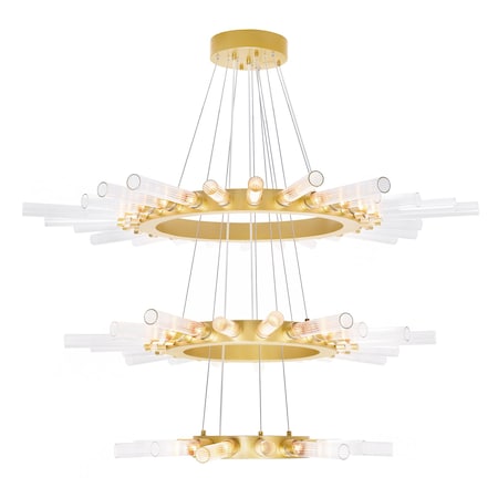 Cwi Lighting Collar 63 Light Chandelier With Satin Gold Finish 1121P48-63-602